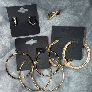 Elegant Gold and Silver Hoop Earrings Set for zozo❤️